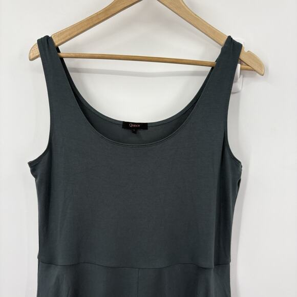 Quince Midi Dress Women Large Tencel Jersey Fit Flare Stretch Comfy Capsule Soft - Picture 3 of 9